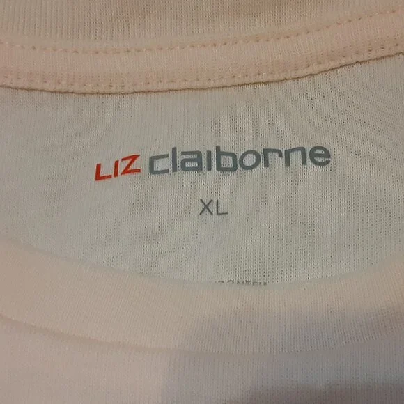 Liz Claiborne Womens Crew Neck Short Sleeve T-Shirt Size XL Light Peach - Picture 3 of 4